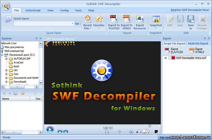 Sothink SWF Decompiler V6 5 Build 3719 Final ML RUS Portable ML RUS 2019 Ver.5.6 Update