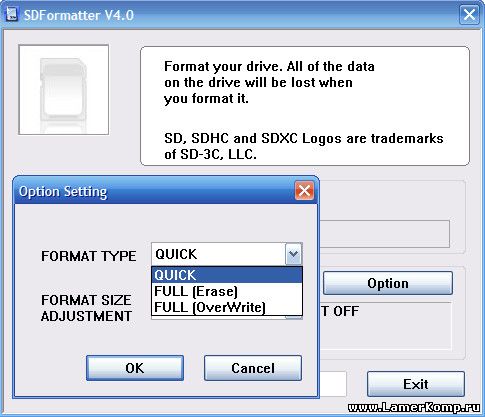 SD Formatter форматирование карт памяти