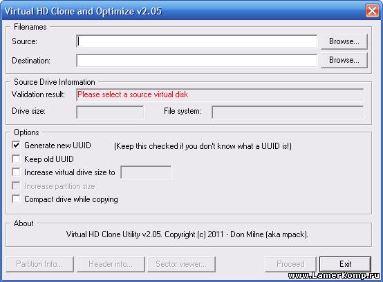 клонировать диск CloneVDI 2.05