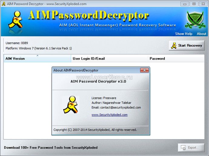 AIM Password Decryptor
