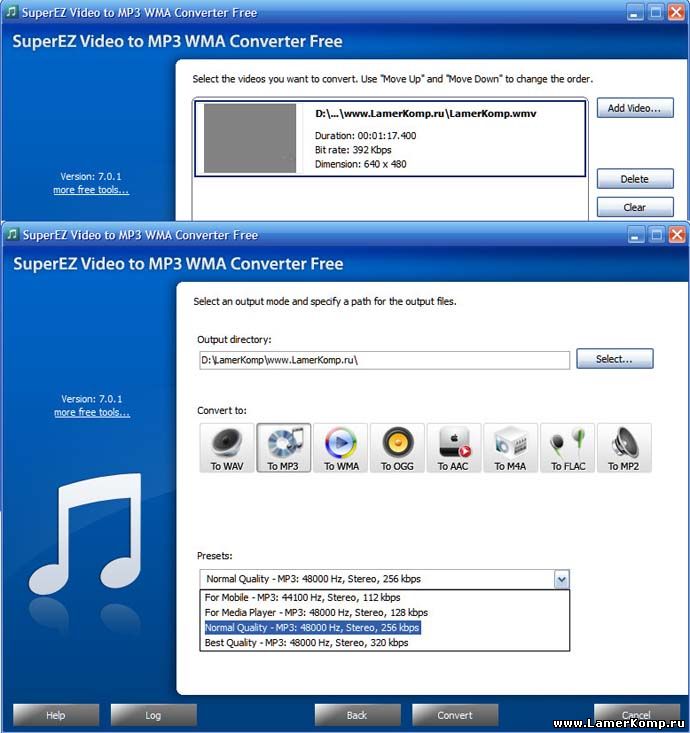 SuperEZ Video to MP3 WMA Converter